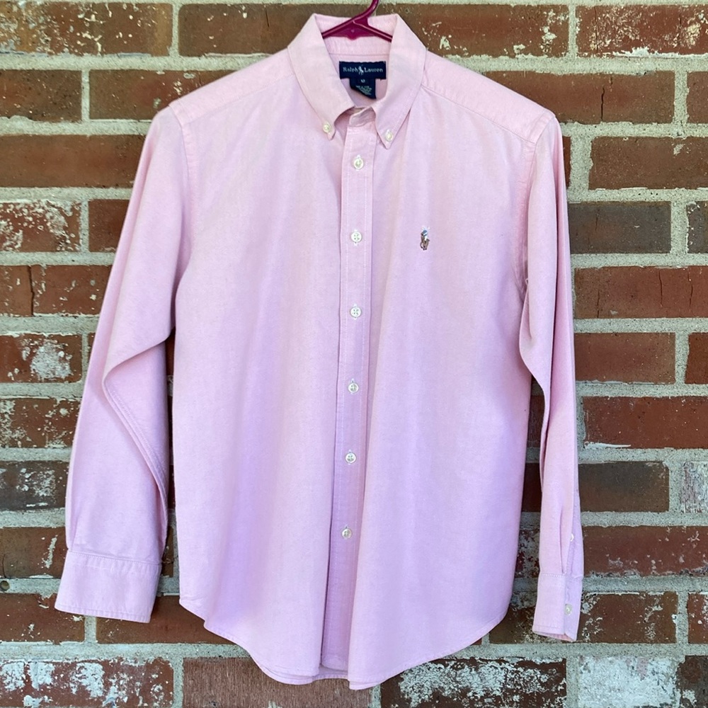 Boys Button Up Ralph Lauren Long Sleeve Dress Shirt Size 12 See description
